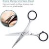 Tecto 4.5" Beard Moustache Scissors with Comb & Pouch, Stainless Steel Eyebrow, Ear & Nose Small Hair Scissors Multi Functions Men Facial Hair Grooming kit Gift Set