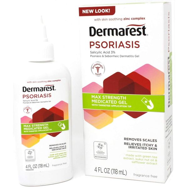 Dermarest Psoriasis Max Strength Medicated Gel, Salicylic Acid 3%, 4 Ounces