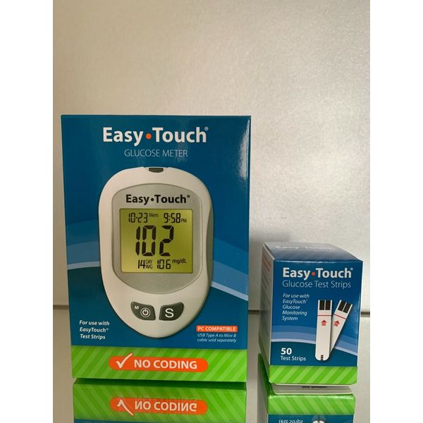 Easy Touch Blood Glucose Test Strips 50 CT PLUS METER EXP 12/2024 FREE SHIPPING