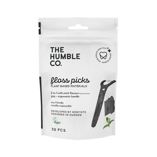 THE HUMBLE CO. Floss Picks Charcoal Pack of 50