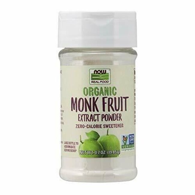 NOW Foods, Certified Organic Monk Fruit Extract Powder, Zero Calorie Sweetene...