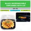 150 Pack - 28 Oz. Black Meal Prep Microwavable Food Containers with Lids