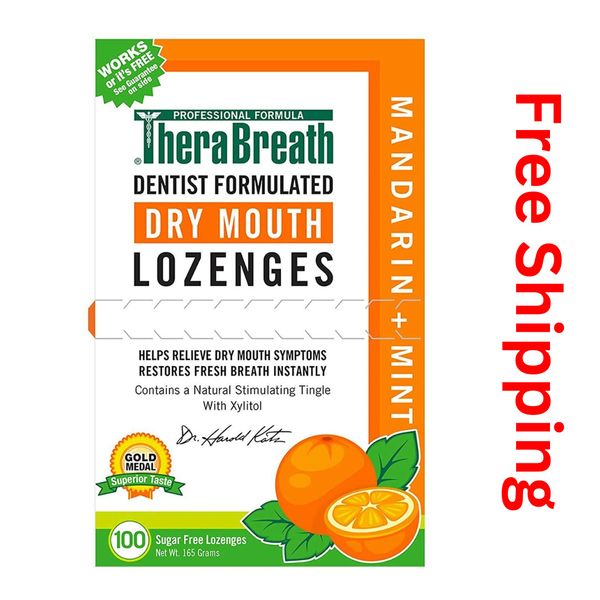 TheraBreath Dry Mouth Mandarin Mint Lozenges, 100 count, 165 g