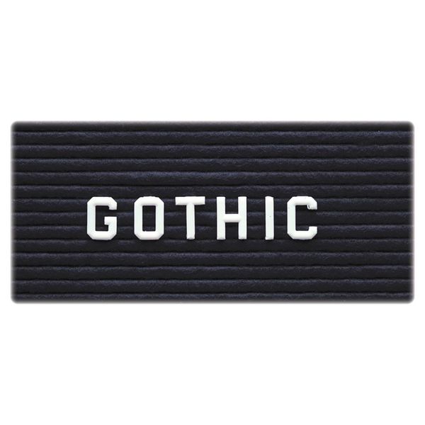 Ghent Plastic Letter Replacement Unit, Gothic, 3/4-Inch, White