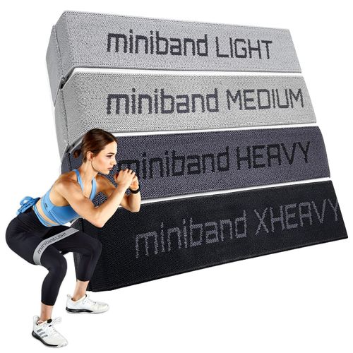 Aerobis® Mini Bands | 4 x Mini Fitness Bands with Different Resistance Levels | Ideal for Rehabilitation & Activation Exercises | Sports Goods for Your Pocket