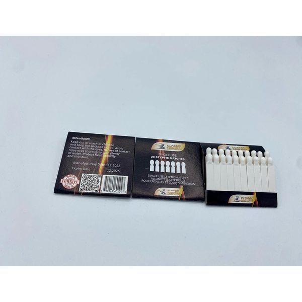 Styptic Matches Disposable Single Use For Razor Cuts, Burn (Pack of 6)