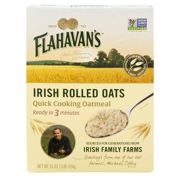 Flahavan's Quick Cooking Oatmeal 16 Pack of, irish rolled oats, 96 Ounce, (Pack of 6)