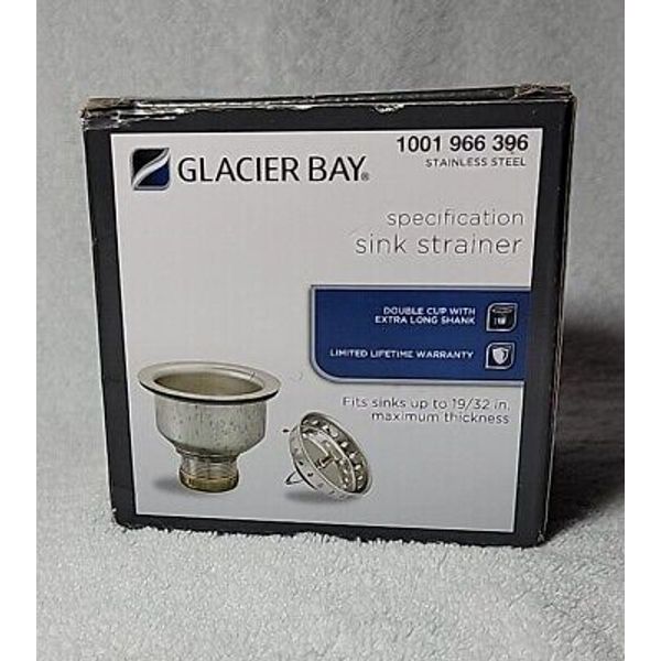 New Glacier Bay Kitchen Sink Strainer 1001 966 396  Stainless Steel