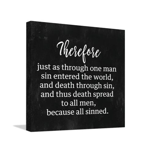 egobena Canvas Paintings Therefore,just As through One Man Sin Retro Painting On Canvas Wall Art Paintings Ready To Hang Motivational Quote Wall Prints Decorative For Living Room Bedroom 12x12 IN