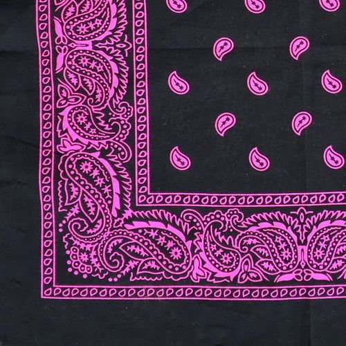 Black and Pink Paisley Bandana Headband Head wear Biker Neck Wrist Mask