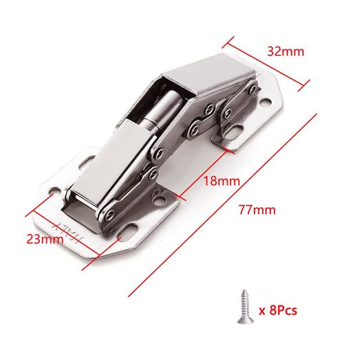 YFFSFDC Stainless Steel Sliding Hinges Cabinet Hinges Repair Fixing Hardware Door Window Furniture Hinges Easy Installation Set of 10 (80 Pieces with Screws)