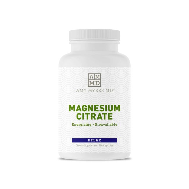 Magnesium Citrate from Dr. Amy Myers - Supports Healthy Bowel Regularity, Promotes Energy Production and Helps Ease Muscle Tension - Dietary Supplement 120 Capsules, 100 mg per Serving