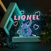 Personalized Stitch Writes Name on Top Acrylic LED Base Night Light Lamp Art