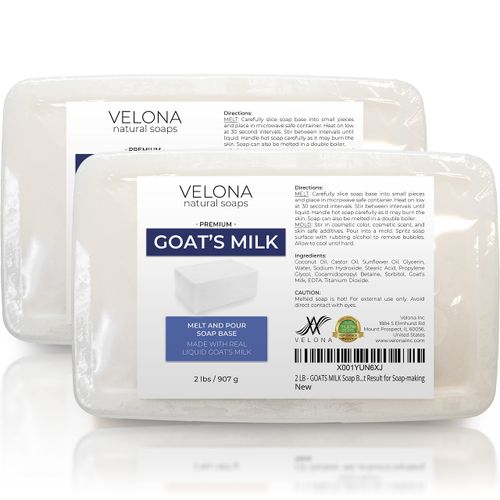 velona 2 LB +2 LB - GOATS MILK Soap Base SLS/SLES free | Melt and Pour | Natural Bars For The Best Result for Soap-making