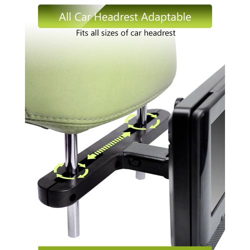 Car Headrest Mount Holders for Dual Screen Portable DVD Player, Seat Headrest Brackets for WONNIE/NAVISKAUTO/Sylvania Portable DVD Player, Car DVD Player Headrest Mounts (2 Sets)
