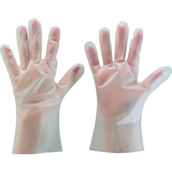 TRUSCO TPE-1007S Disposable Elastomer Gloves, Inner Embossing, S Size (100 Pieces)