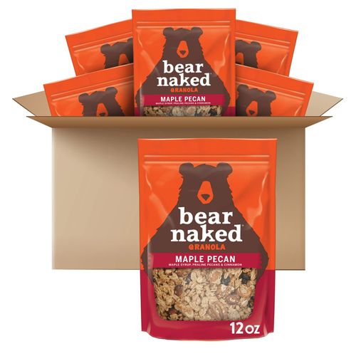 Bear Naked Granola Cereal, Breakfast Snacks, Maple Pecan (6 Bags)