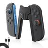 AOJAKI Charging Grip for Switch 2 handle, Ergonomic V-Controller Stand with USB-C Cable and LED Indicator for Fast Charging While Playing - For Switch2 (Model 2025)