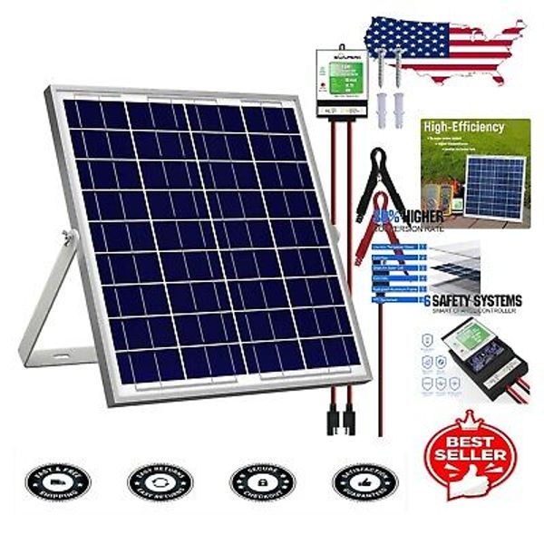 Versatile 20W 12V Solar Charging Kit with Waterproof Panel & Smart Controller