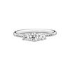 Pandora Timeless Women's Sterling Silver Clear Three-Stone Ring, Size 52, With Gift Box