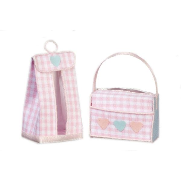 Dollhouse Miniature 1:12 Scale Pink Diaper Box Stacker Set #Sh0025