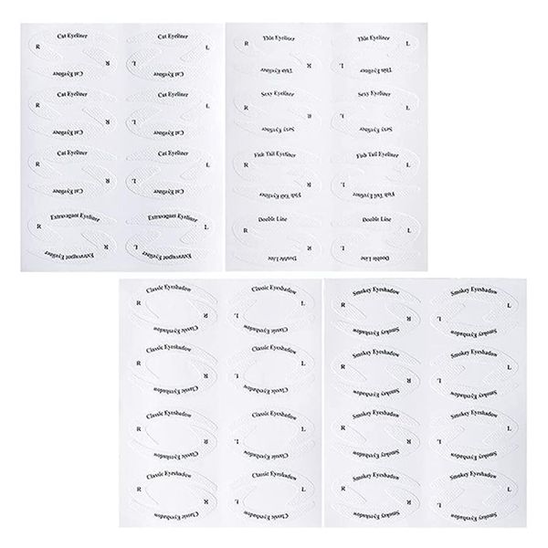 PLABBDPL Eyeliner Schablone Lidschatten Schablone, Eyeliner Schablone Sticker & Lidschatten Schablonen Sticker Kit, Augen Make up Schablone, Cat Eyes Make up Tool Eyes Winged Eyeliner Tape 64PCS