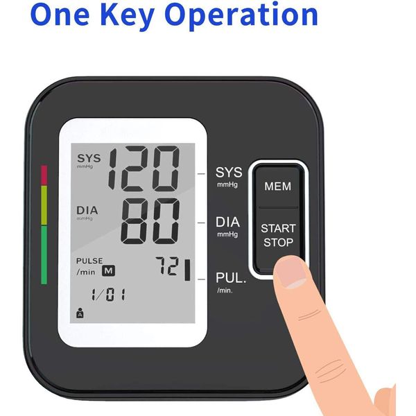 Automatic Upper Arm Blood Pressure Monitor Digital Cuff Machine Pulse Rate Meter