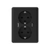 2USB easyCharge DUO USB AC Double Socket Outlet 18.0W/3.6A Matte Black (RAL9005)