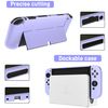 RHOTALL Protective Case Compatible with Nintendo Switch OLED, Dockable Shell for Switch OLED Console and Joycon Controller, Cute Accessory for Switch OLED with Comfortable Grip Design - Purple