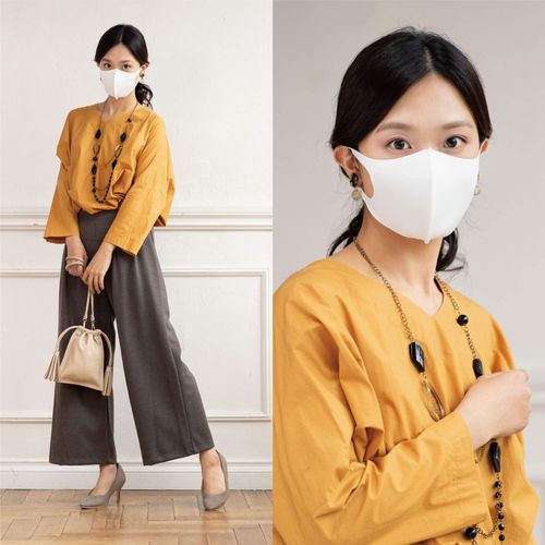TAKUMIBA Washable Super Elastic Fit Mask 4Guard (Antibacterial, Antiviral, Deodorant, Stain Resistant) (2 Pieces) Fashionable, Fashionable, Made in Japan, Mask, Color, Pollen All Seasons (White, M)