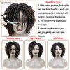 Creamily Dreadlock Wig for Black Women Brown Braided Wigs Short Curly Big Afro Braided Wigs Faux Locs Twist Braiding Synthetic Wigs (Brown Mix Blonde)