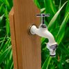 S&M COLORTAPS 590227 Adjustable Garden Tap ½ White with Automatic Hose Outlet