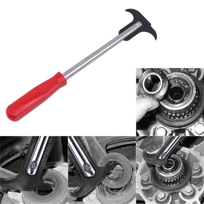 Bearing Remover Bearing Machine Parts Battery Puller Plug-Plee Automotive Oil Seal O-Ring Grease Seal Key Remove Nut Double Head Oil Seal Screwdriver Wrench, Red