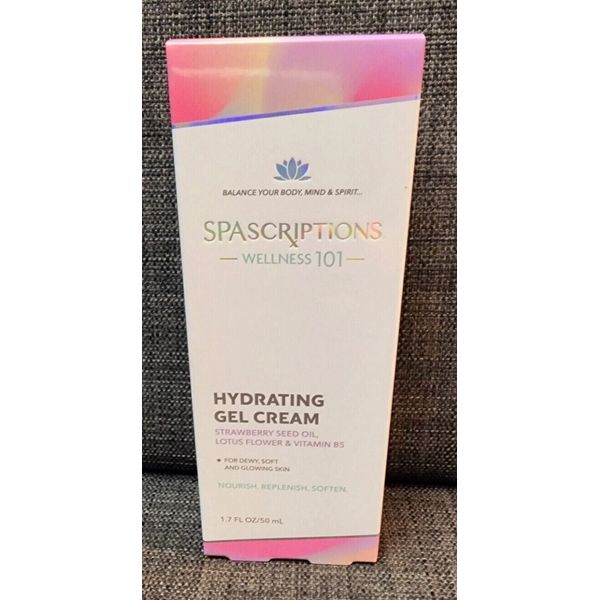 Spascriptions Wellness 101 Hydrating Gel Cream 1.7oz Strawberry Seed Oil ,Lotus