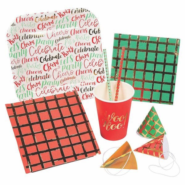 Holiday Tableware Kit For 8 Guests, Party Supplies, 40 Pieces