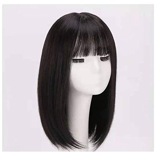 YIRU Bob, Fully Hand Planted, Women's Full Wig, Bangs, 100% Human Hair, Women's Clothing, Wig, Whorling, Partition, Medical Use, One-Touch Pin, Circular Hair Loss Disease, Thin Hair - Chestnut