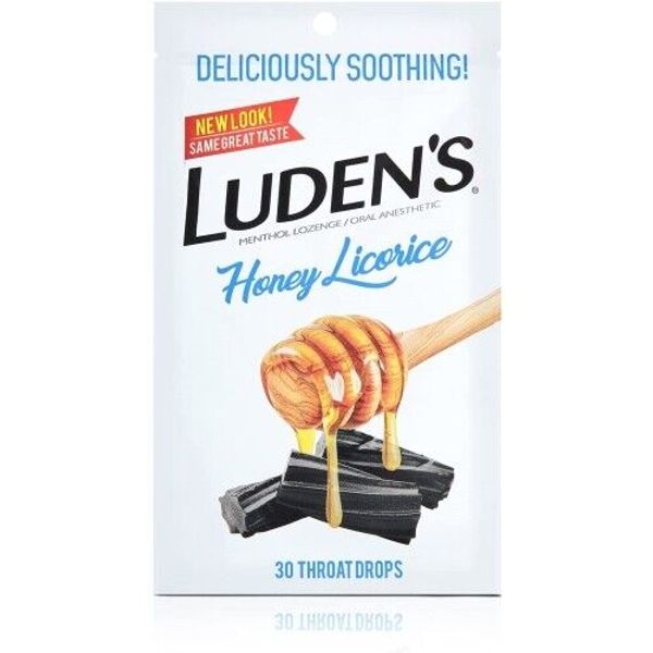 8 Bags Of Luden's Honey Licorice Throat Drops 30 Count Each