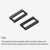 sourcing map DIP IC Chip Socket Adapter Flat Pin 28P 2.54mm Pitch 15mm IC Socket for PCB Board Chip, 50 Pack