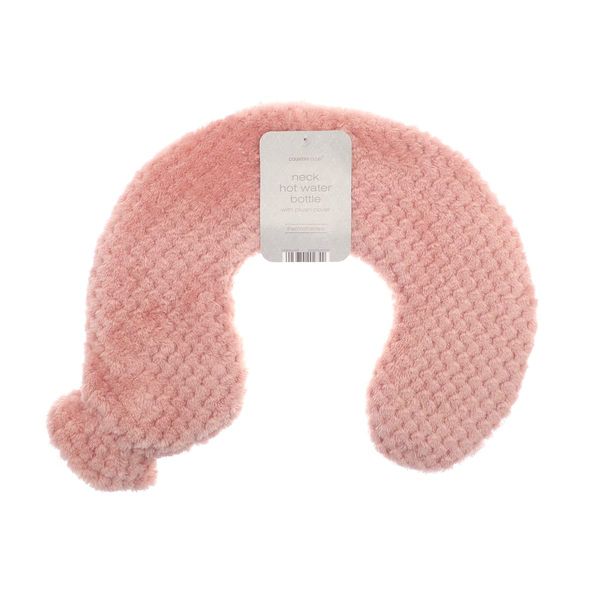 Country Club Plush Neck Hot Water Bottle Pink