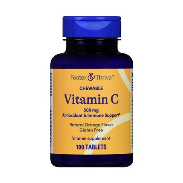 Chewable Vitamin C Natural Orange 100 Tabs 500 Mg