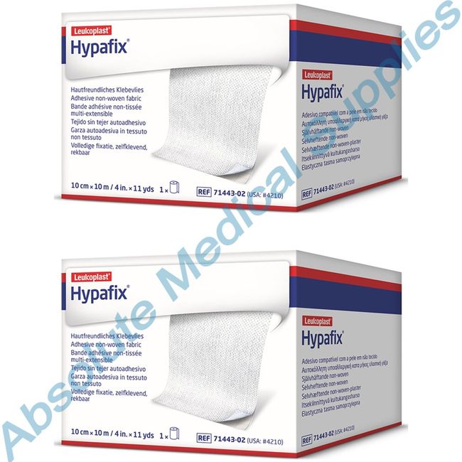 *2-Packs* BSN Leukoplast Hypafix Adhesive Non-Woven Fabric 4" x 11 Yards 4210