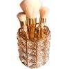 umely Crystal Accessory Holder, Makeup Brush Case, Storage, Interior, Stylish, Gold, Cylindrical, Lip Stand, Transparent, Pink Gold 1
