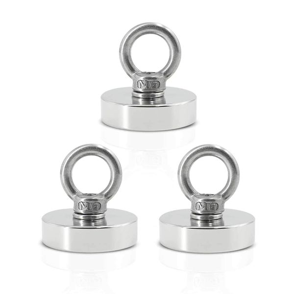 SUNOVO Strong Magnetic Hook, Strong Magnetic Hook, Storage, Kitchen, Bath, Office, Diameter 1.4 inches (36 cm), 1.7 inches (42 cm), 1.9 inches (48 cm), 2.3 inches (60 cm), 3.0 inches (75 mm), 3.5 inches (90 mm), Metal (3 Pieces (Diameter 1.6 inches (42 mm