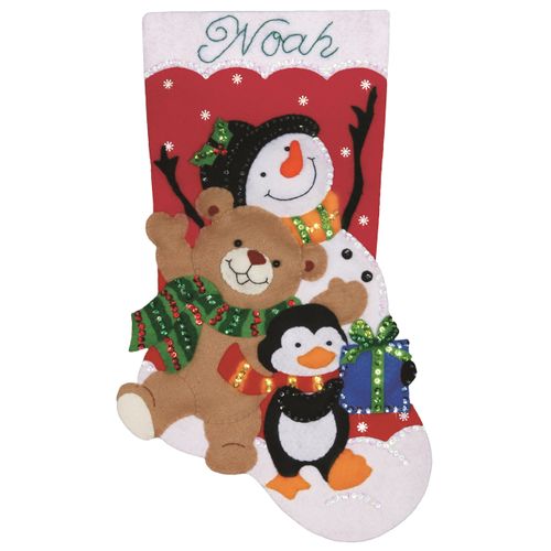 Design Works Crafts Holiday Friends Felt Stocking Kit, 18"