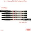 Flair 5 x Mr Grip BLACK 0.7mm Tip Ballpoint Pens