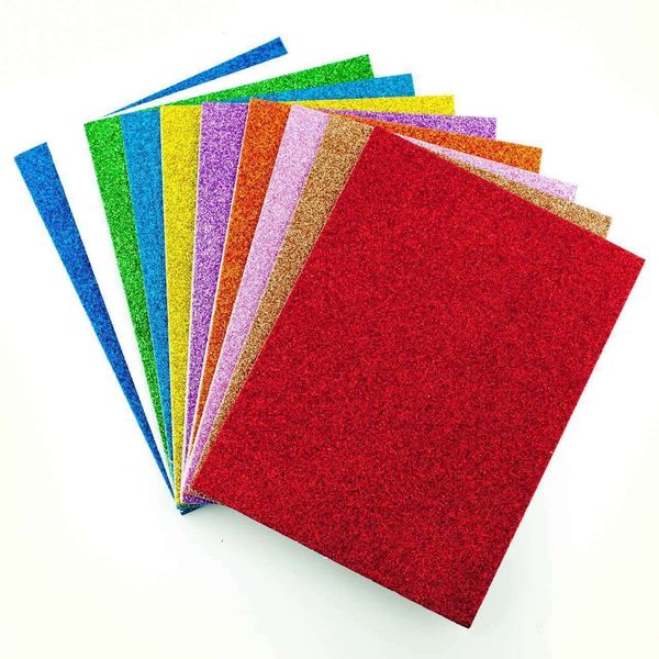 EliteKoopers 10 pcs Multi A4 Glitter Foam Sheets for Christmas Bows, Arts, Crafts and Decoration