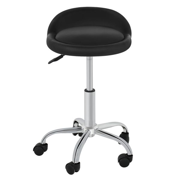 Adjustable Height Hydraulic Rolling Swivel Stool Spa Salon Chair with Back Rest