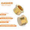 GASHER 1/8"NPT Brass Pipe Cap, NPT Female Thread Socket Pipe End Cap Plugs Fitting 15PCS