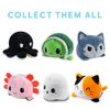 TeeTurtle - The Original Reversible Fox Plushie - Orange - Cute Sensory Fidget Stuffed Animals That Show Your Mood