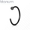 PiercedOff Black PVD over Titanium Nose Ring - Thickness 20GA (0.8mm) / Diameter 8mm
